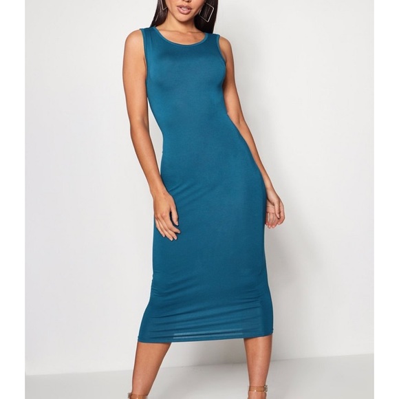 NWT Boohoo Lindsey sleeveless midi dress in Cobalt - Picture 1 of 4